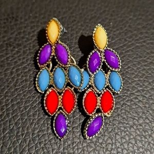Multicolored drop fashion earrings
